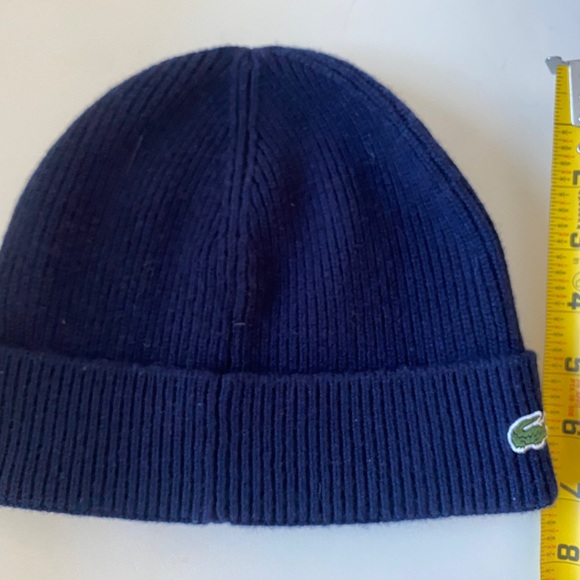 Lacoste Unisex Ribbed Beanie—Navy Blue - Picture 3 of 6
